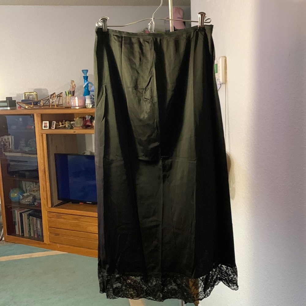 Black Vanity Fair Nylon Trico full length slip